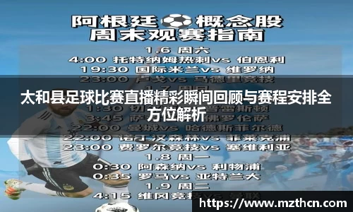太和县足球比赛直播精彩瞬间回顾与赛程安排全方位解析